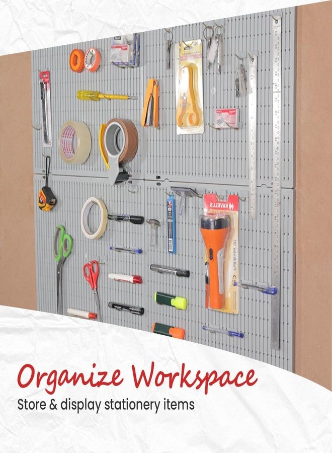 Alkon Polypropylene Copolymer Display Pegboard (MDB500) for Garage Tool Storage for Office, Workshop, Factory,|Organization, Hooks Kitchen, Shop, Home, DIY, Blue - Image 5